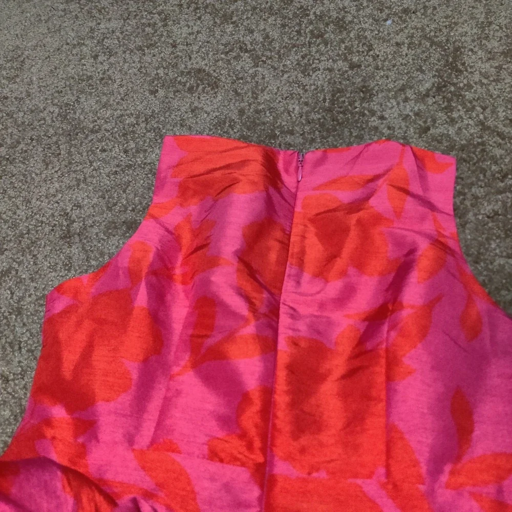 Kate Spade X Target Floral Peplum Sleeveless Midi Dress Size 00 New Pink Orange - Picture 12 of 13